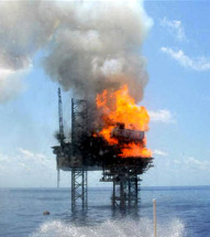 burning%20oil%20rig We have already entered peak oil, IEA source reportedly claims